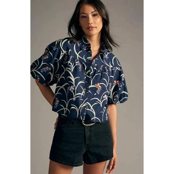 Anthropologie x Maeve The Zooey Bubble-Sleeve Blouse Size XS - Picture 1 of 12